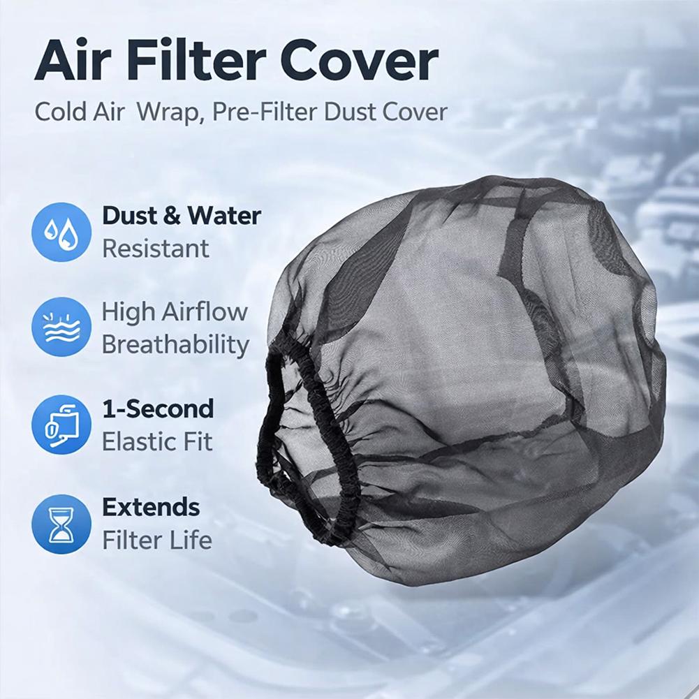 Universal Air Filter Protective Cover Black Waterproof Oilproof Dustproof for Sport Car High Flow Cold Air Intake Filters