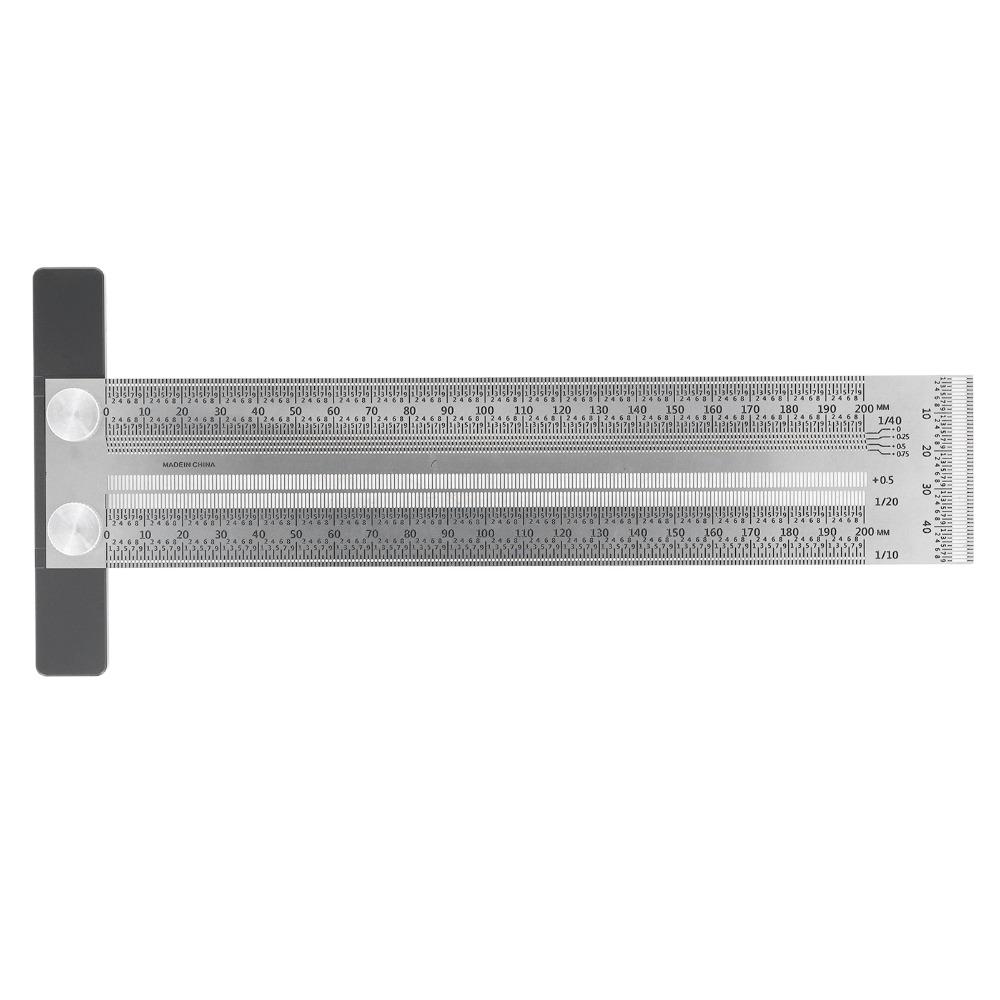 Stainless Steel Carpenter T Ruler Measuring Length 200mm Measuring Gauge Industrial Layouts