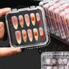 10Pcs Clear Press On Nail Organizer Case For Nail Art Business And Salon Storage False Nail Display Acrylic Box