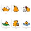 6pcs Cute Cartoon Capybara Enamel Brooch Creative Animal Duck Alloy Lapel Pin Badge Backpack Clothing Hat Accessories