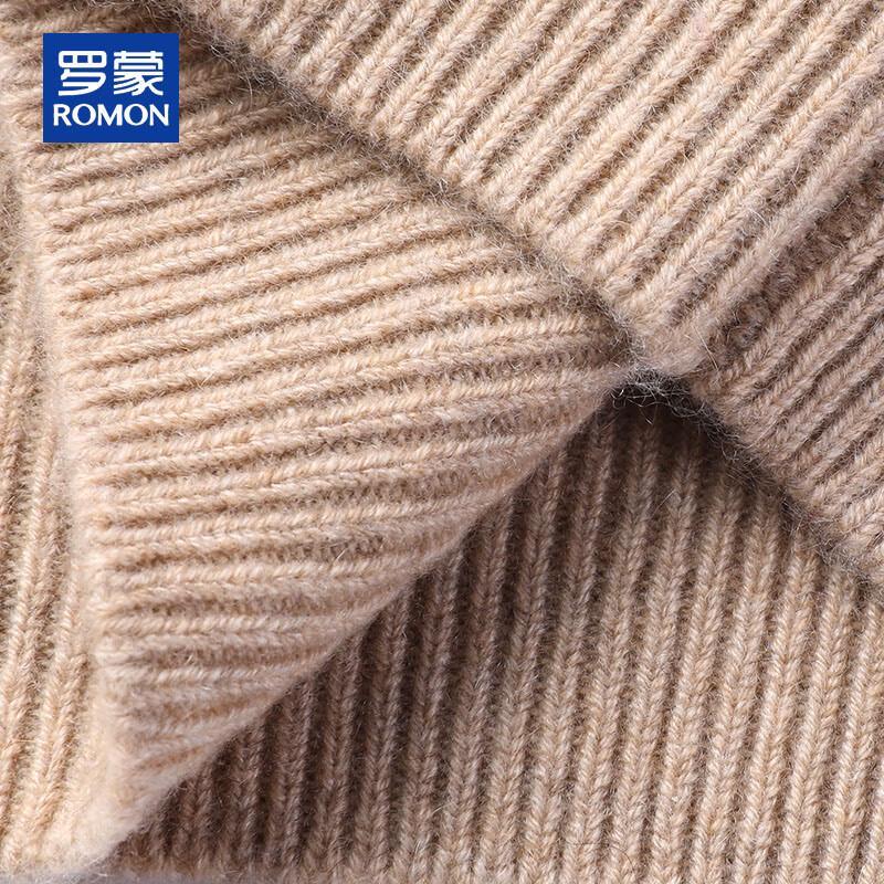 ROMON Men's 100% Cashmere Round Neck Thickened Sweater