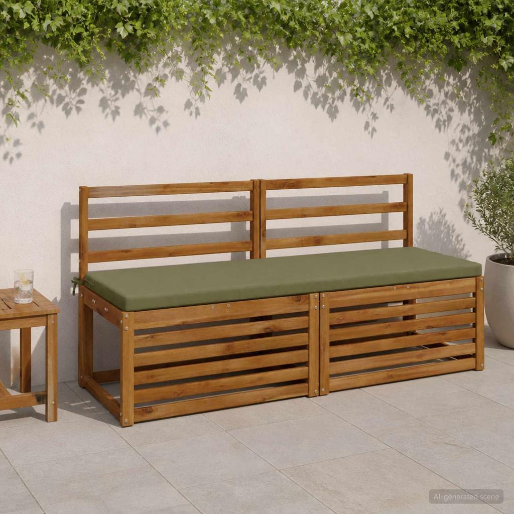 2 piece Bench Cushion Set SOEST 2 pcs. 100percent Polyester Olive Green