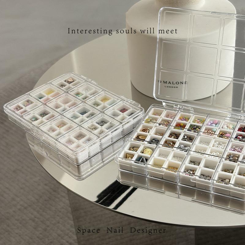 New Exquisite 48 Grids Mini Nail Accessories Storage Box Compartment Transparent Bead Screw Container Plastic Display Organizer