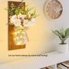 2 Pcs Glass Jar Wall Sconces Decor Rustic Wall Lamp with Remote Control LED Fairy Lights and White