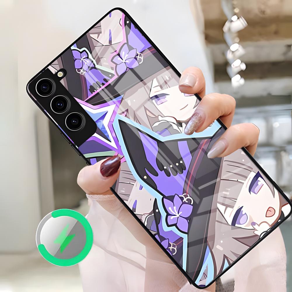Чехол для телефона Honkai Star Rail Herta для Samsung S26 Ultra S25 Edge S23 S22 S21 S20 Ultra Plus S24 Fe A25 Магнитная стеклянная крышка