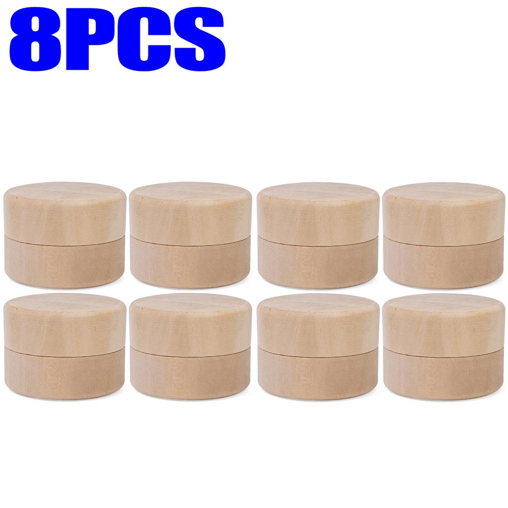 1/8x Mini Round Wooden Box Wedding Ring Jewelry Trinket Box Wood Storage Container Case DIY Your Names and Date Ring Container