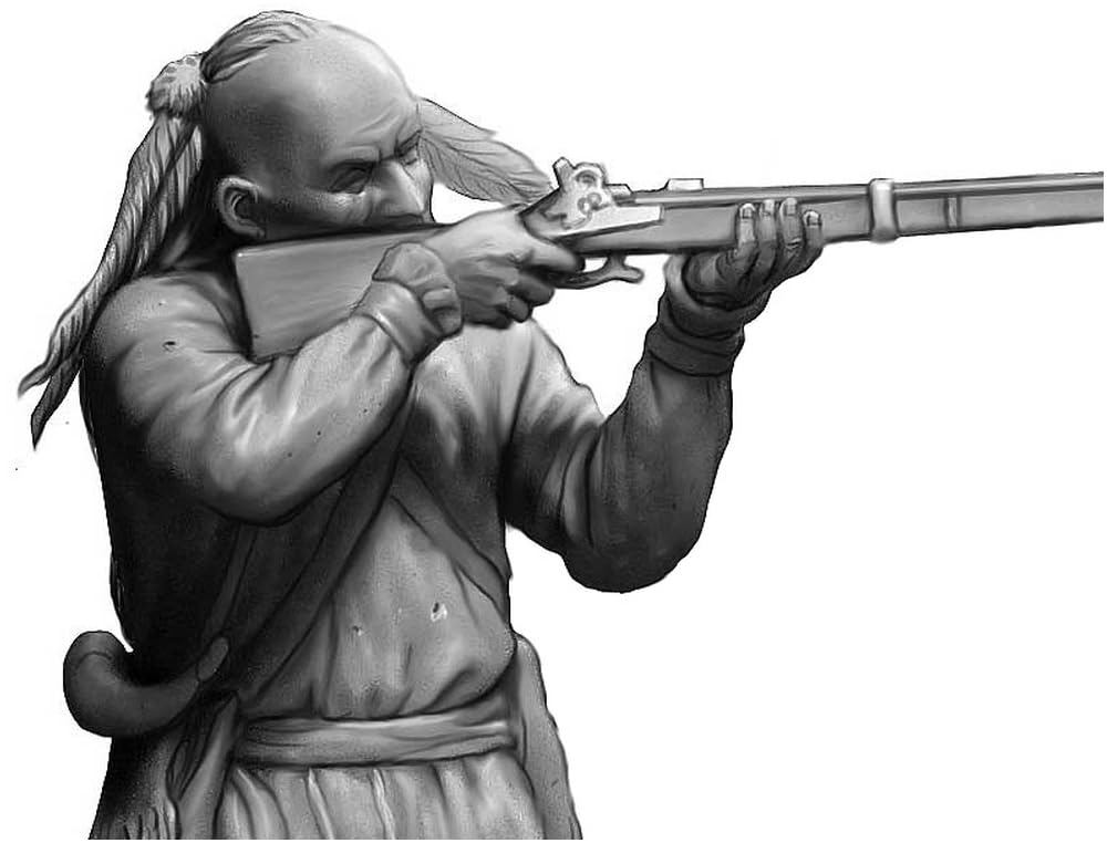 Master Box Indian War Wounded Brothers 3 Native American Soldiers 18th Century Plastic Model MB35210 1/35 No.2