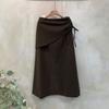C S In The Room Puka Wool Strap Flared Long Skirt 3Color