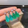 Huayei Jewelry имитация изумрудных серег женские винтажные синие серьги Paraiba