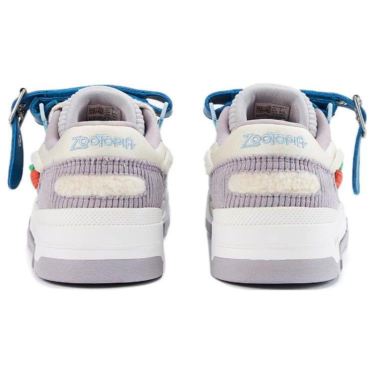 Кроссовки для скейтбординга Li Ning Disney X 001 Btc Crazy Animal City Series с нескользящей подошвой и износостойкими ботинок для женщин, серо-голубые AGCT062-1