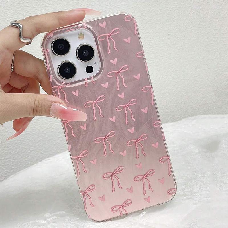 Чехол для iPhone 17 16 с принтом «Бабочка и Бант» Чехлы для телефона для iPhone 17 Air 15 14 13 12 11 Pro Max X XR XS 7 8 Plus SE2 16E Обложка