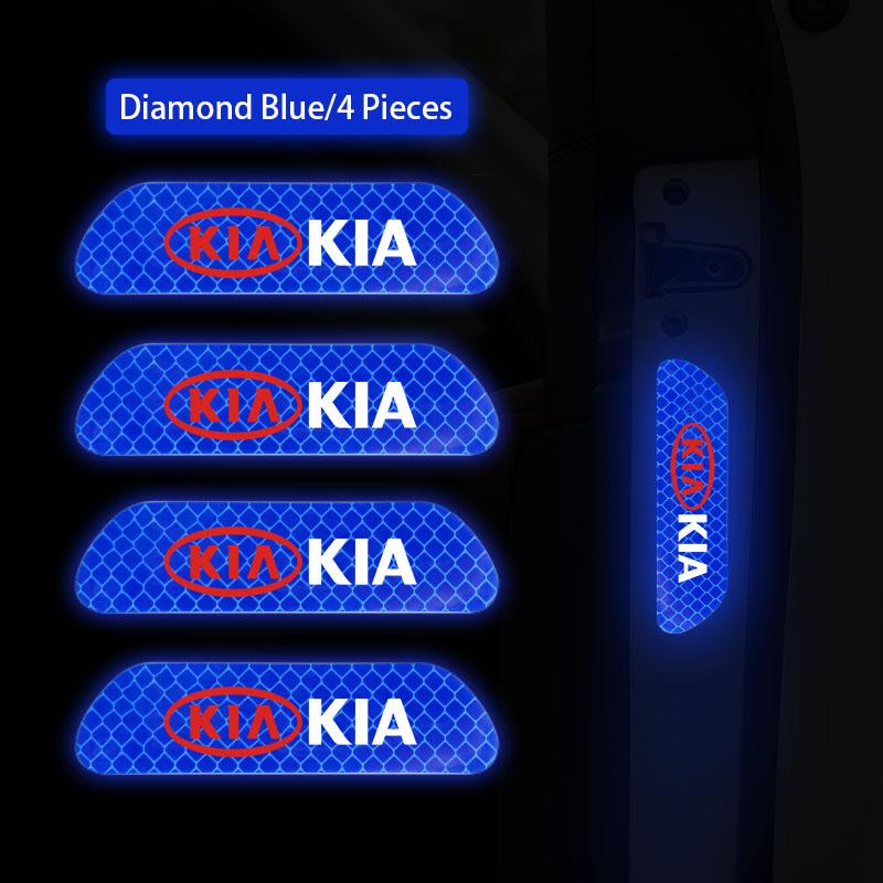 BJMISK1 4Pcs Car Stickers Door Opening Reflective Warning Sticker Valve For KIA K5 K9 Sorento Ceed Sportage Carnival Stinger Niro Soul