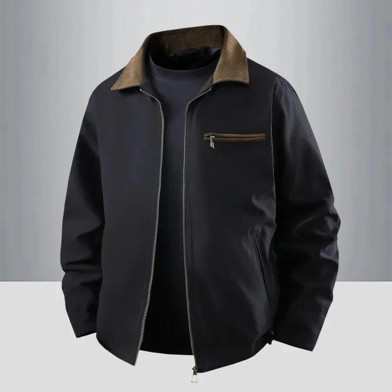 Повседневная деловая куртка для занятий спортом на открытом воздухе, свободного кроя, со стойкой, мужская верхняя одежда, легкое пальто на весну-осень, мужская куртка