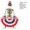 12ft Memorial Day Skeleton Clothing Accessories Patriotic Independence Day Skeleton Costume Set for 4th of July Decoration