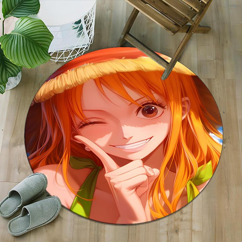 1pc Nami Carpet, Round Rug, Comfortable, Suitable for Entryways, Living Rooms, Office, And Bedrooms, Christmas Decoration
