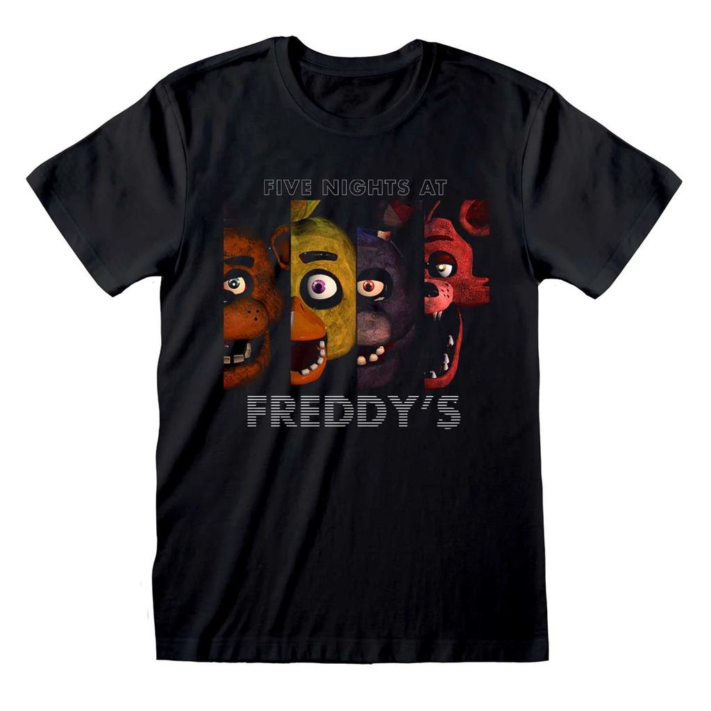 4 Characters Five Nights At Freddy's Black Tee T-shirt Tshirts