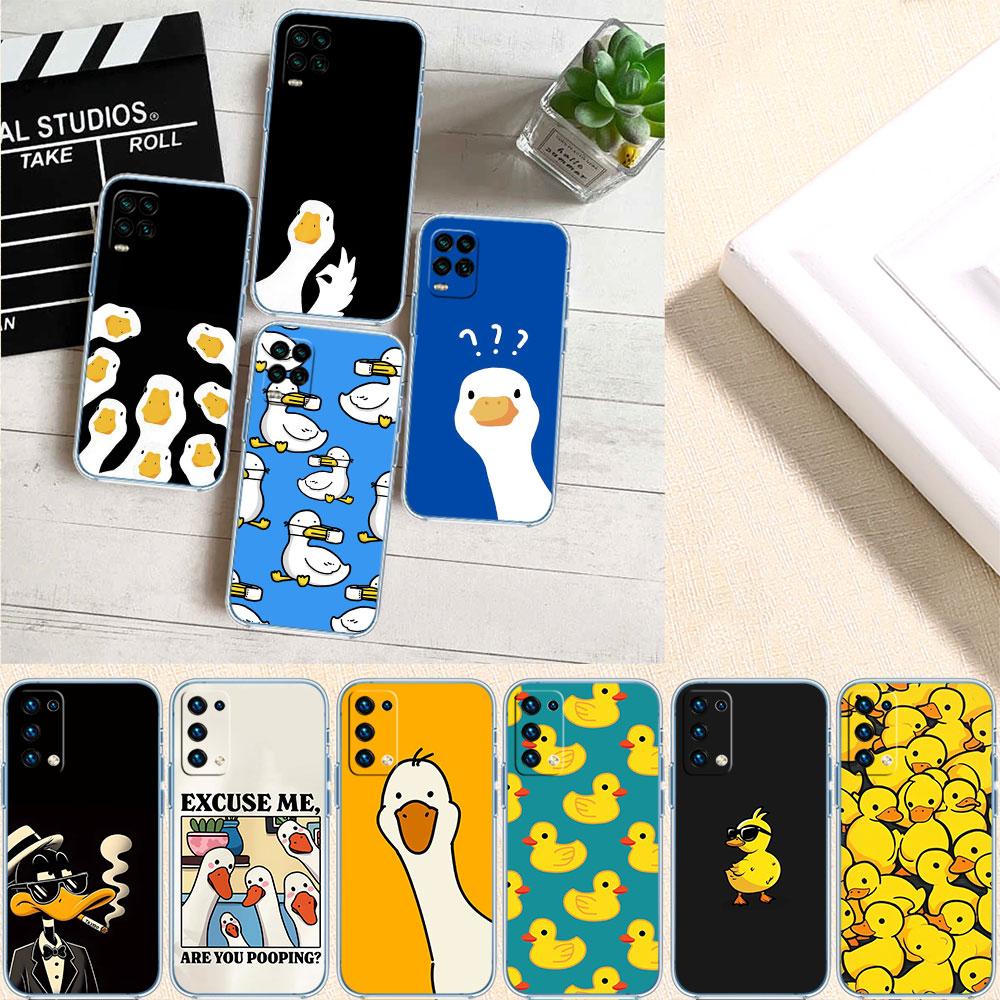 LO40 DUCK Cartoon Soft Shell Transparent Phone Case for Motorola Moto G7 G8 G9 G84 G85 G73 G24 G15 Z2 Play Power Plus