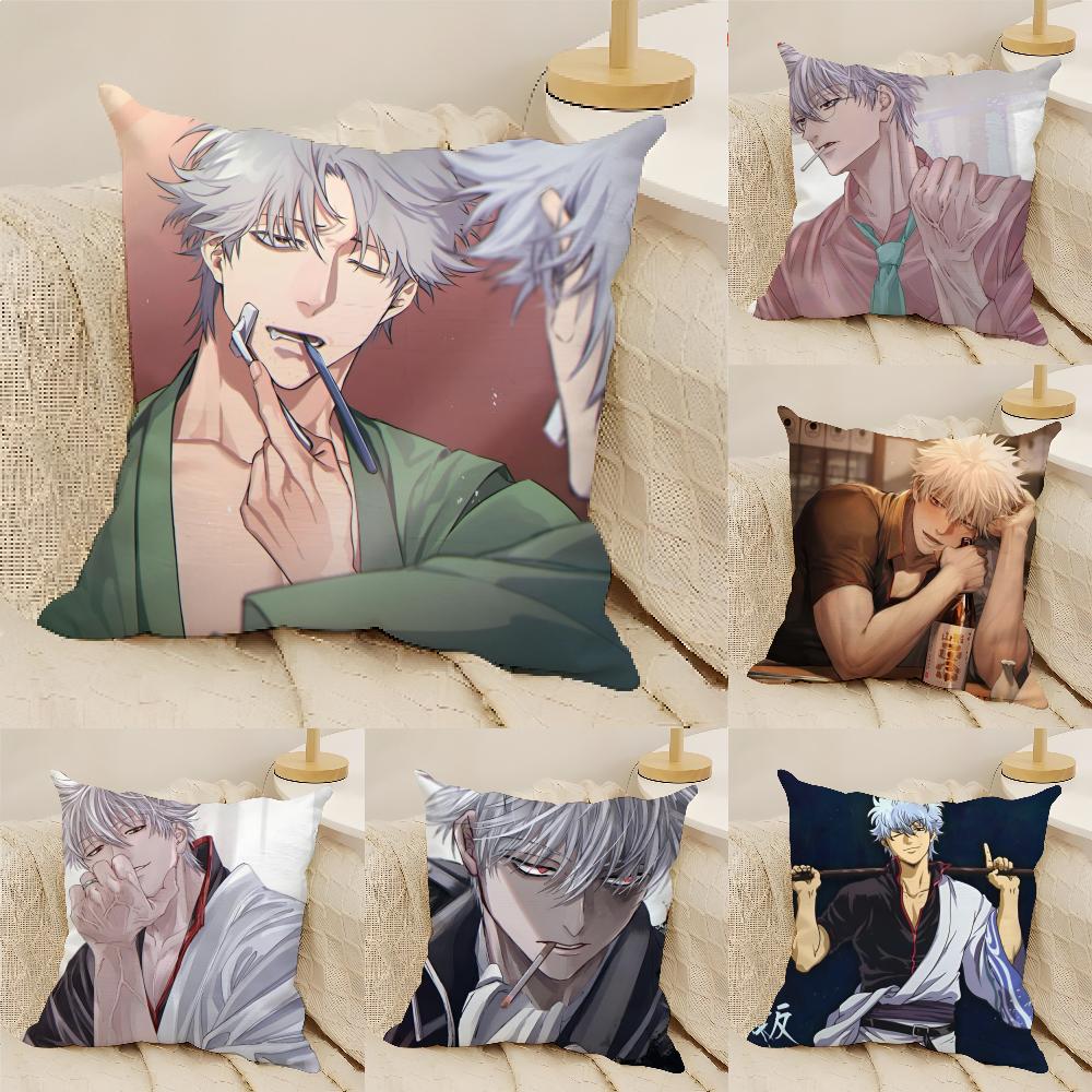 Gintama Pillow Case Linen Cushion Covers For Decorative Sofa Home Pillows Case Car Chair Pillows Cases