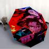 Demon Slayer Print Automatic Umbrella, 8 Rib Iron Frame, Plastic Handle, Suitable for Outdoor Travel &Daily , Ideal Gift