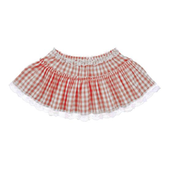 Мини-юбка со средней посадкой, эластичный пояс, клетчатый принт, кружевная отделка, оборка, короткая юбка-трапеция, юбка для ролевых игр на Хэллоуин