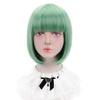 Wig Bob Short Full Wig Small Face Wig with Net Heat Resistant Colorful 17 Colors Available Women's (Green)