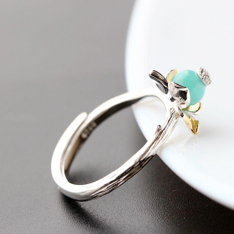 Серебряное кольцо из стерлингового серебра 925 пробы Nvjie с открывающимися модными лепестками