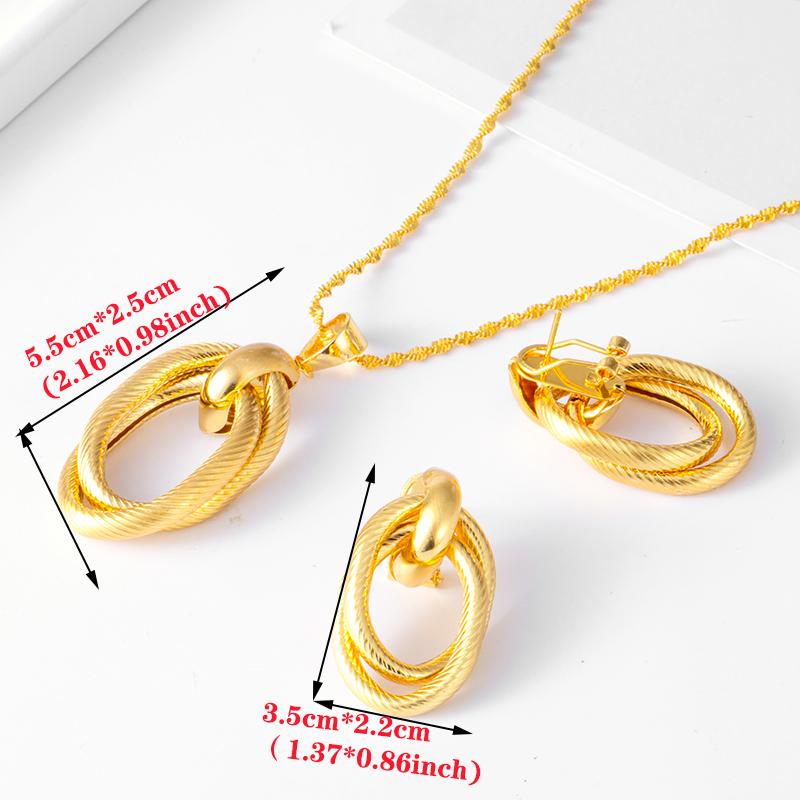 Комплект ювелирных изделий Нигерийская свадьба, маленькие серьги и ожерелье, комплект эфиопских украшений, позолоченные ювелирные изделия из Дубая, женские ювелирные изделия