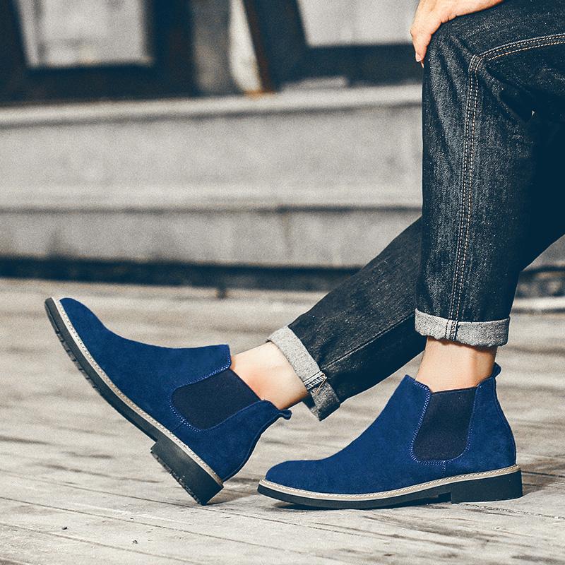 Весна-Осень Кожаные Мужские Ботинки Челси Дропшиппинг Высококлассные Удобные Повседневные Ботинки Высокого Качества Ручной Работы Обувь для Мужчин