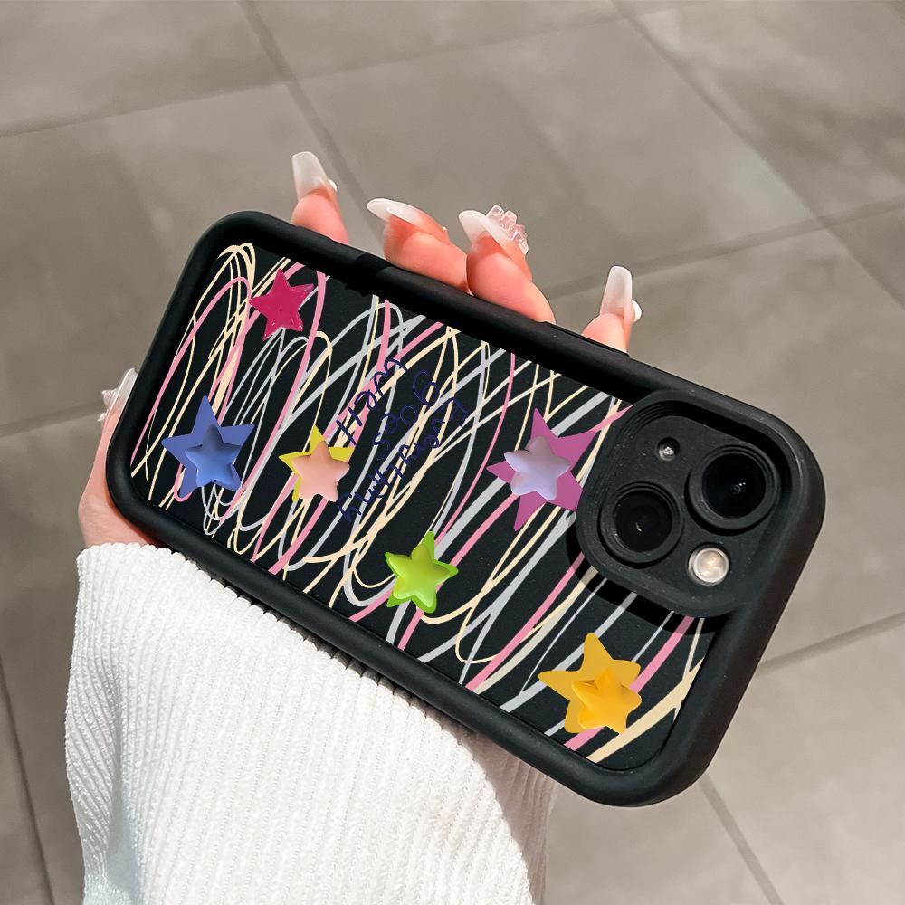 Мягкие силиконовые квадратные лестницы с мультяшным узором, полное покрытие, защита камеры, противоударный чехол для iPhone Infinix Tecno Vivo