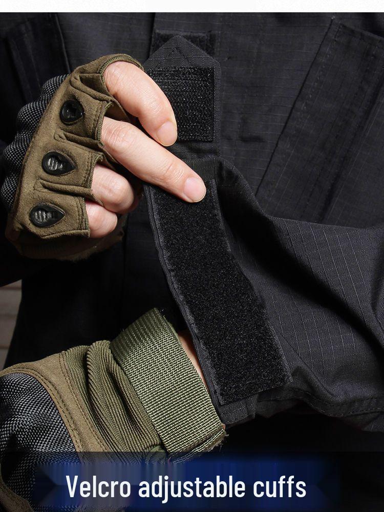 Мужской темно-синий тактический тренировочный костюм для улицы: Износостойкая тактическая софтшелл куртка