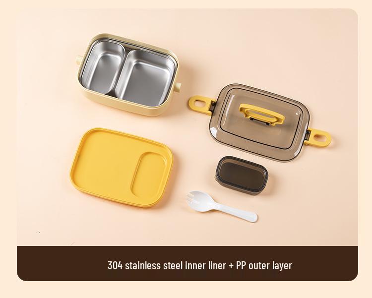 Compact Stainless Steel Bento Box - Cute, Portable, Microwave-Safe, Compartmented Lunch Container for Weight Loss Meals