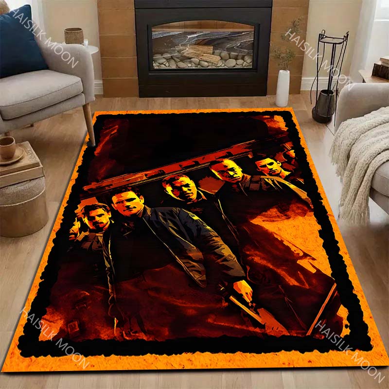 1PC Four people standing with weapons Carpet for Living Room Bedroom Sofa Home Decor Rus Non-slip Floor Mat Luxury Gift