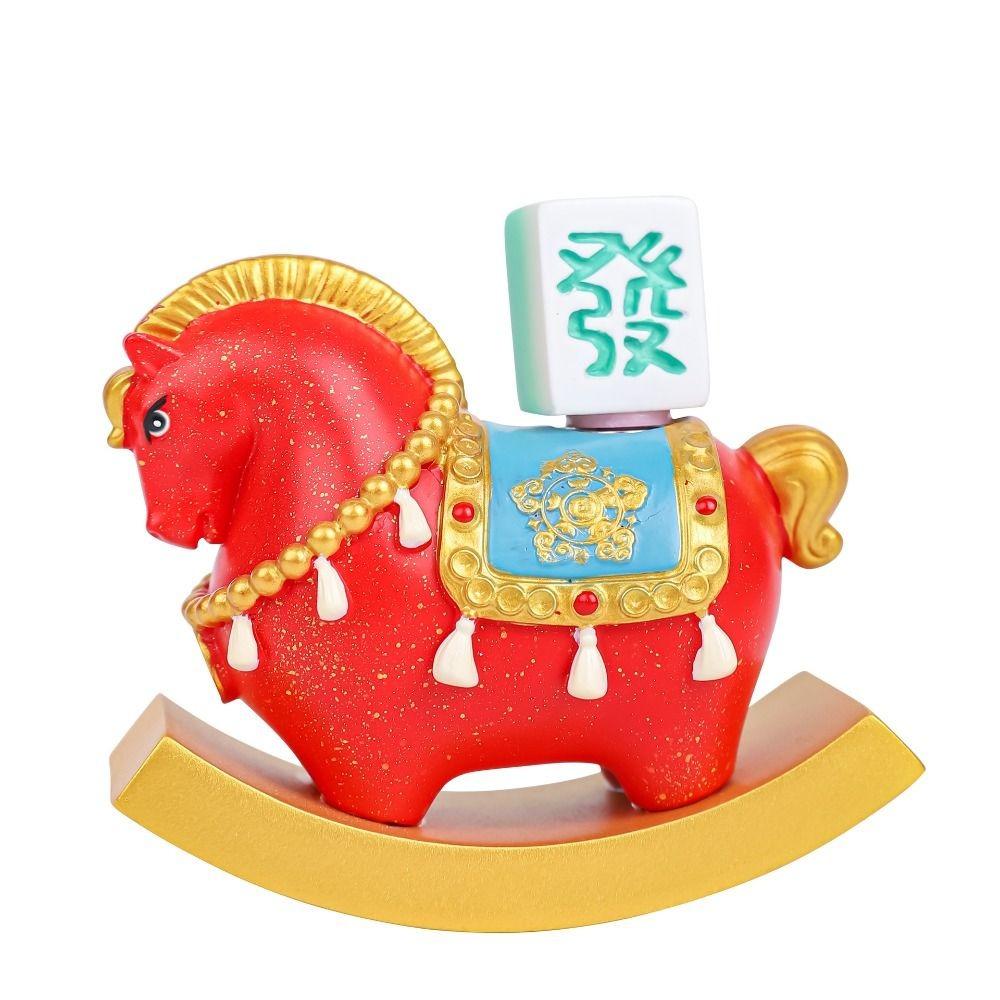 Миниатюрная лошадь из смолы, китайский стиль, зодиакальные украшения в виде лошади, настольное украшение, офисное украшение