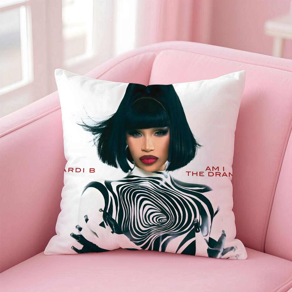 Bold Rap American Sexy Cool Singer CCardi B Cushion Cover Pillow Case Soft Skin Friendly Fabric Concealed Zipper
