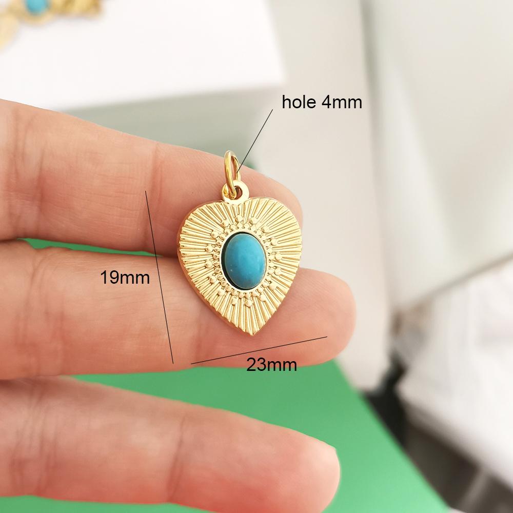 1pc Stainless Steel Pendant Charm Coral Turtle Natural Blue Stone Star Heart Bow Bird Gold Custom Necklace
