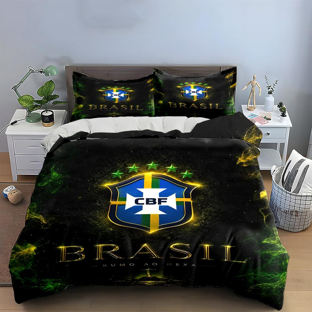 Brazil CBF Themed Bedding Bedding set (1 duvet cover, 2 pillowcases, duvet not included)