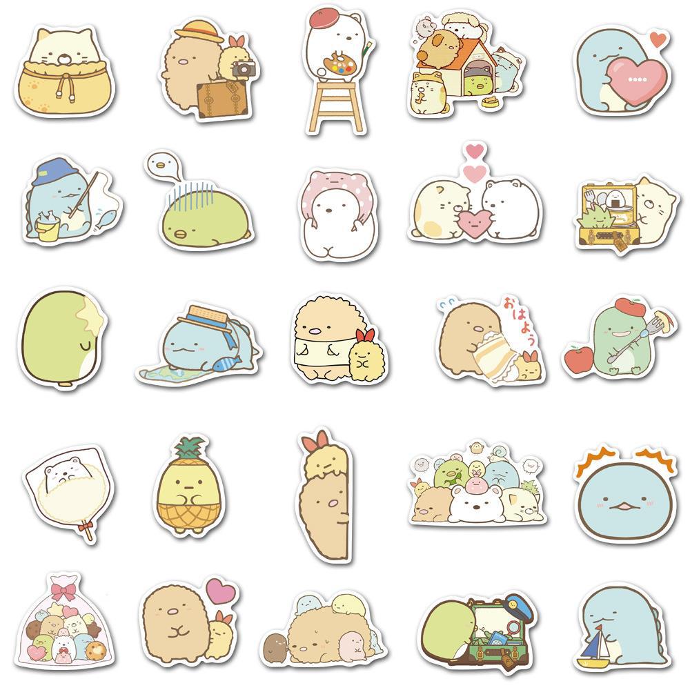 50 шт. Кавайные наклейки Sumikko Gurashi из ПВХ, водостойкий набор аниме-стикеров для скрапбукинга, DIY, канцелярские товары, детские игрушки, стикер для японского дневника