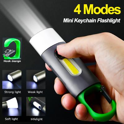 Портативные мини-мощные фонарики, USB перезаряжаемый брелок, рабочий свет, уличный светодиодный фонарик для кемпинга, водонепроницаемый фонарик