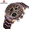 NAVIFORCE 9182 Часы Мужские Наручные Двойной Дисплей Хронограф Часы Повседневные Деловой Мужские Кварцевые Цифровые Часы