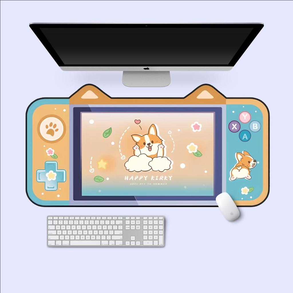 DATA FROG Большой коврик для мыши с милыми кошачьими ушками, компьютерная клавиатура, настольный коврик, большой геймерский коврик для мыши, розовый игровой коврик с героями мультфильмов для девочек, Kawaii, игровые аксессуары