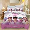 K-Pop Постельный набор Тематика «Охотники на демонов» Красочный принт Полиэстер Простыня Пододеяльник Детский подарок Домашний текстиль