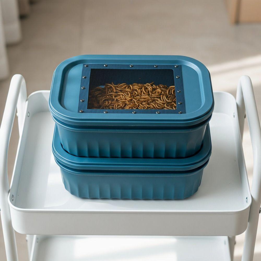 Filter Screen Mealworm Feeding Box Breathable Silkworm Feeder Bin Insect Observation Box Household