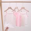 Girls' Summer Strawberry Lace Cotton Vest with Spaghetti Straps - Korean Style