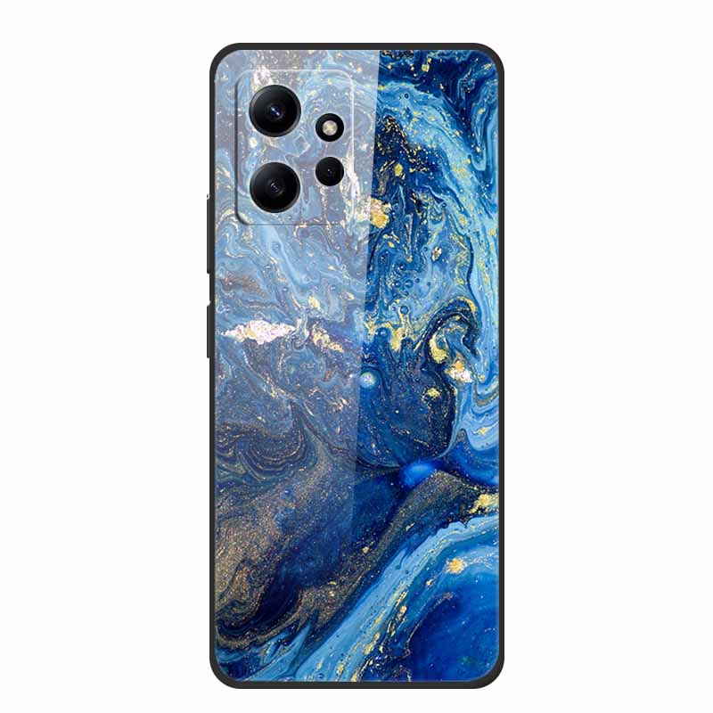 Мраморный Стеклянный Чехол для Redmi Note 12 4G Закаленное Заднее Покрытие Жесткие Чехлы для Xiaomi Redmi Note12 4G Защитная Оболочка Цветная Capa