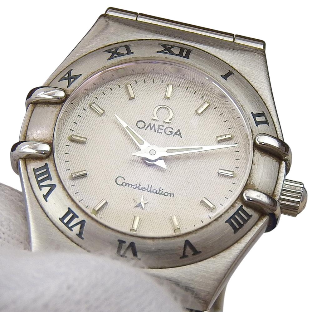 Omega Мини-часы Constellation 1562.30 Белый циферблат Нержавеющая сталь Кварцевые Аналоговый дисплей Женские Б/У