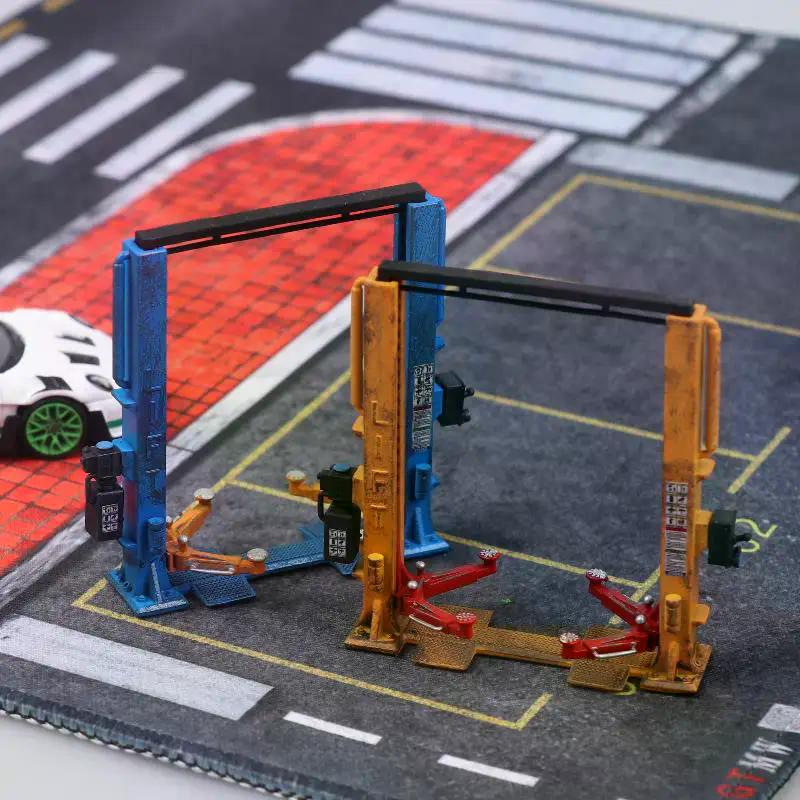 1:64 Автомобильный подъемник Модель Аксессуары Миниатюрный вид аэропорта Песочный стол Декорация Коллекция Украшения