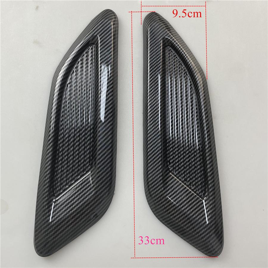 2x Universal Car Air Flow Intake Hood Scoop Vent Trim Carbon Fiber Style Cover