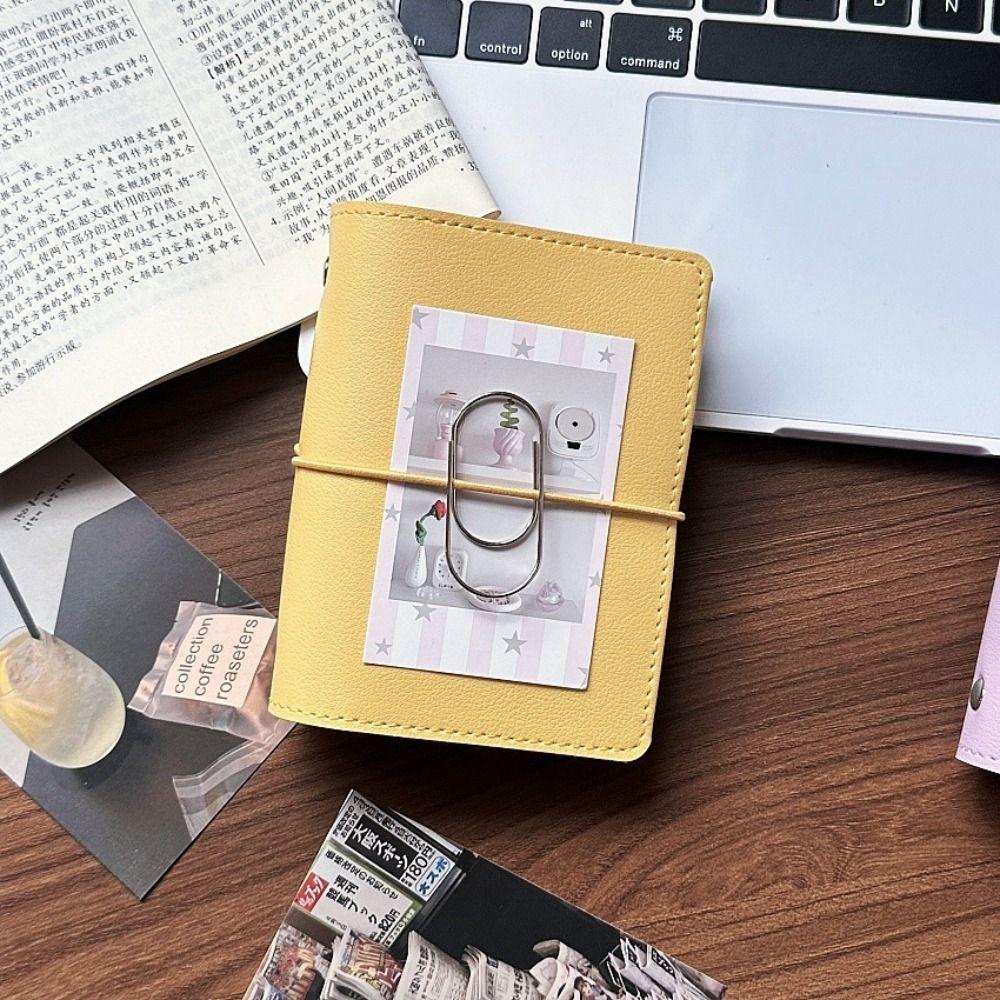 Faux Leather Mini Loose-leaf Notebook M5 Size Photo Collection Book Daily Schedule