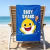 proof beach towel with a Baby Shark pattern - soft,absorbent,quick-drying,machine washable - perfect for swimming,camping,bathing