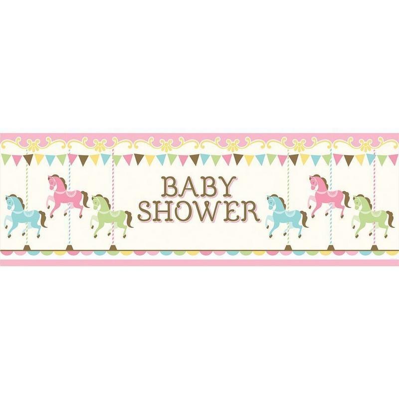Creative Party Plastic Carousel Baby Shower Banner